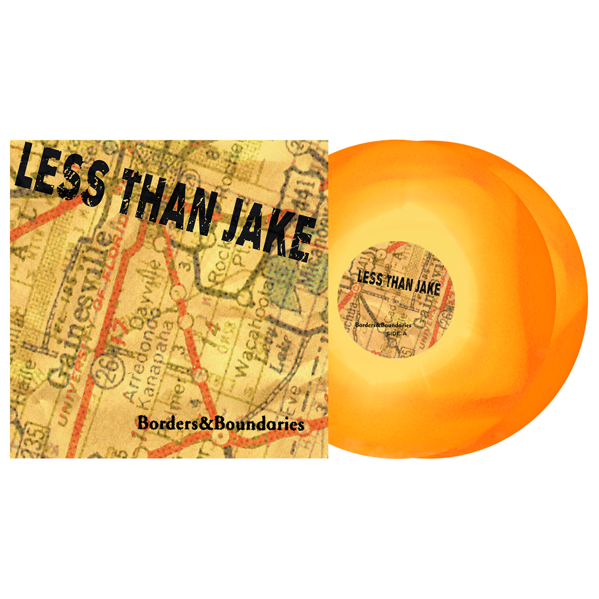 Less Than Jake (Borders & Boundaries 25th Anniversary) 2xYellow & Orange Swirl Vinyl
