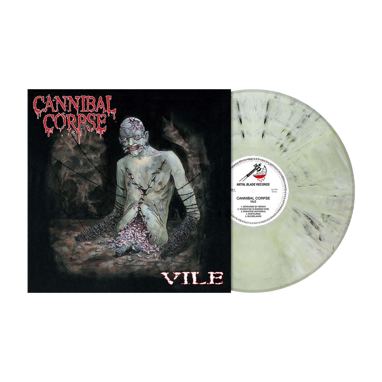 Cannibal Corpse (Vile - 30th Anniversary RI) Pale Dead Skin Marbled Vinyl