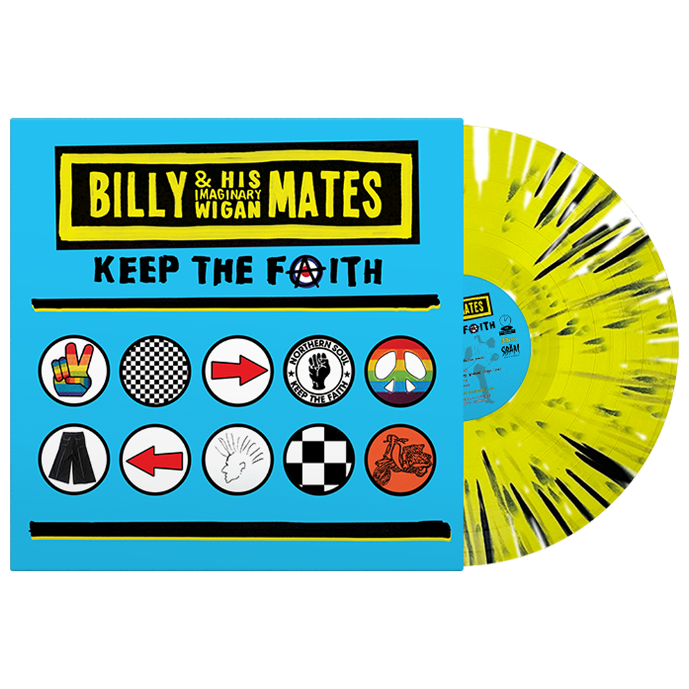 Billy and his Imaginary Wigan Mates (Keep the Faith) Yellow Black Splatter Vinyl