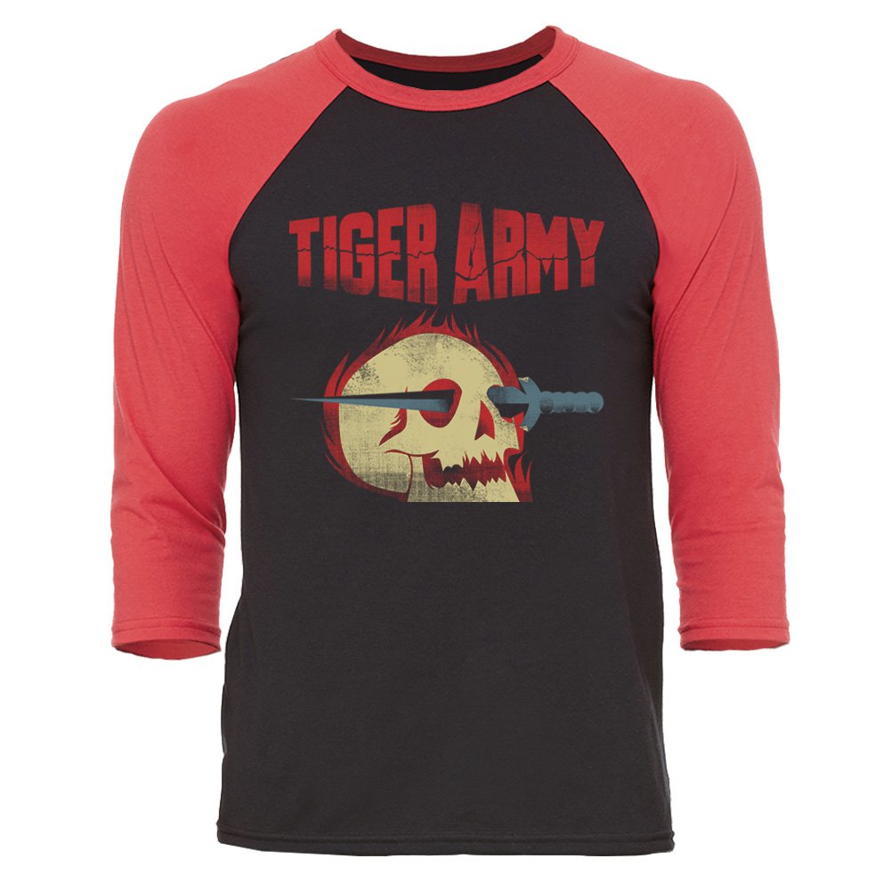 Tiger Army (Flaming Skull) 3/4 Baseball Longsleeve