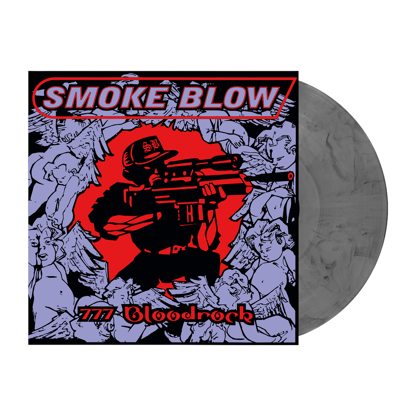 Smoke Blow (777 Bloodrock) 140g Silver & Black Marbled Vinyl