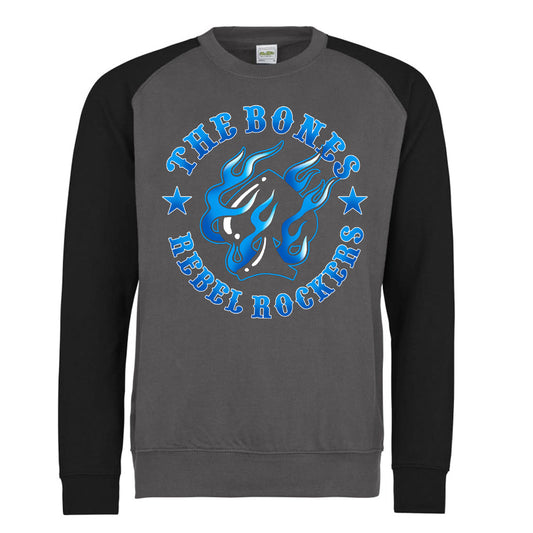The Bones (Rebel Rockers Blue) Baseball Sweatshirt