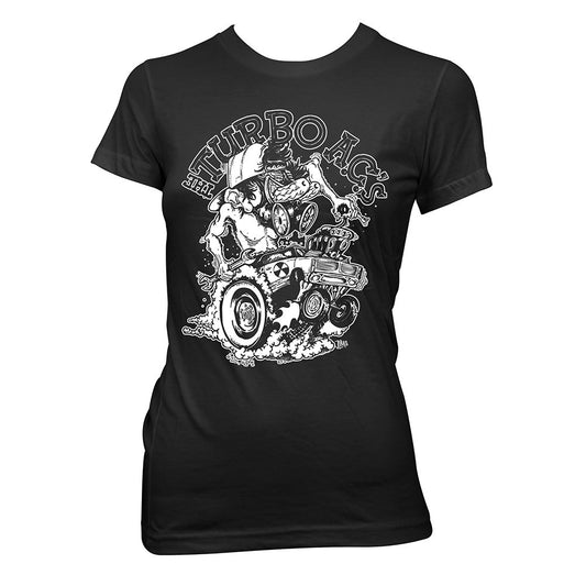 The Turbo A.C.'s (Rad Fink Black) Girl Fitted T-Shirt