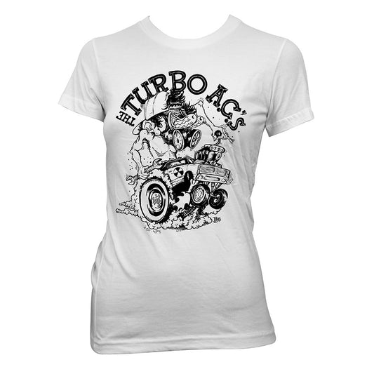 The Turbo A.C.'s (Rad Fink White) Girl Fitted T-Shirt