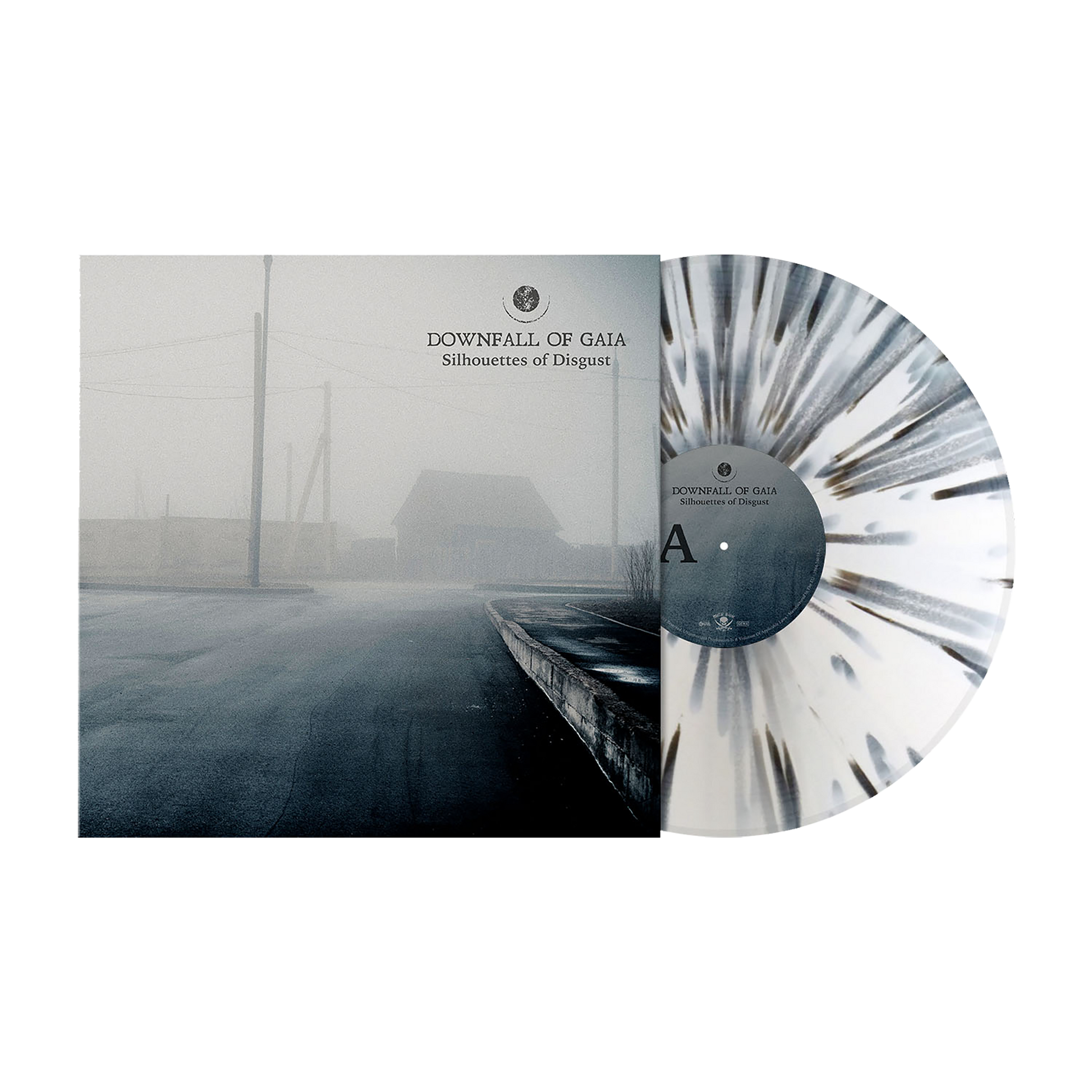 Downfall of Gaia (Silhouettes of Disgust) White/Clear w/Black Splatter Vinyl