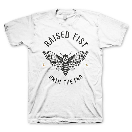 Raised Fist (Moth Until The End White) T-Shirt