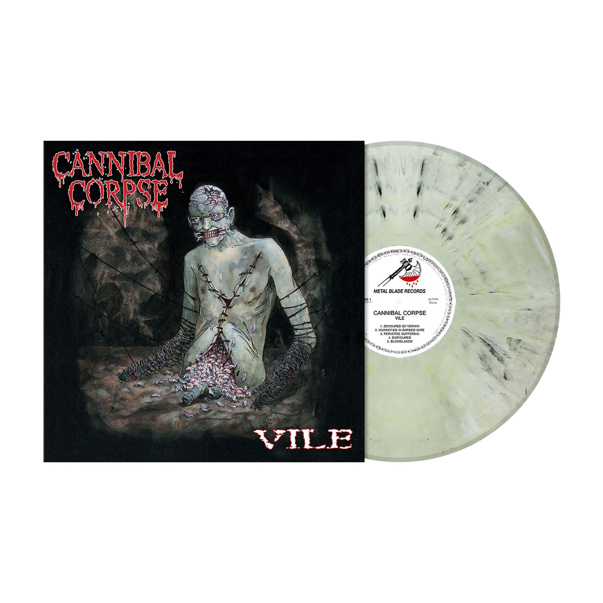 Cannibal Corpse (Vile - 30th Anniversary RI) Pale Dead Skin Marbled Vinyl