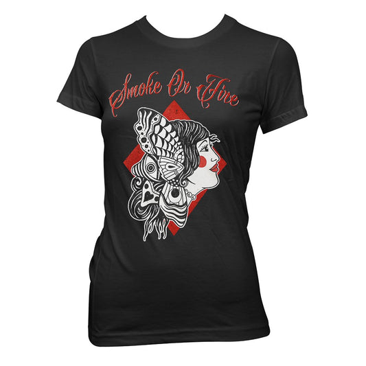Smoke Or Fire (Butterfly) Fitted Girl T-Shirt