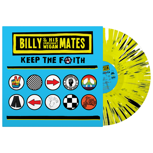 Billy and his Imaginary Wigan Mates (Keep the Faith) Yellow Black Splatter Vinyl