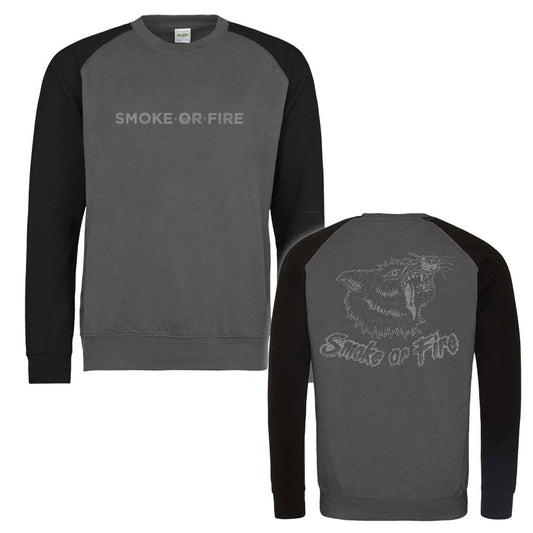 Smoke Or Fire (Wolf) Baseball Sweatshirt
