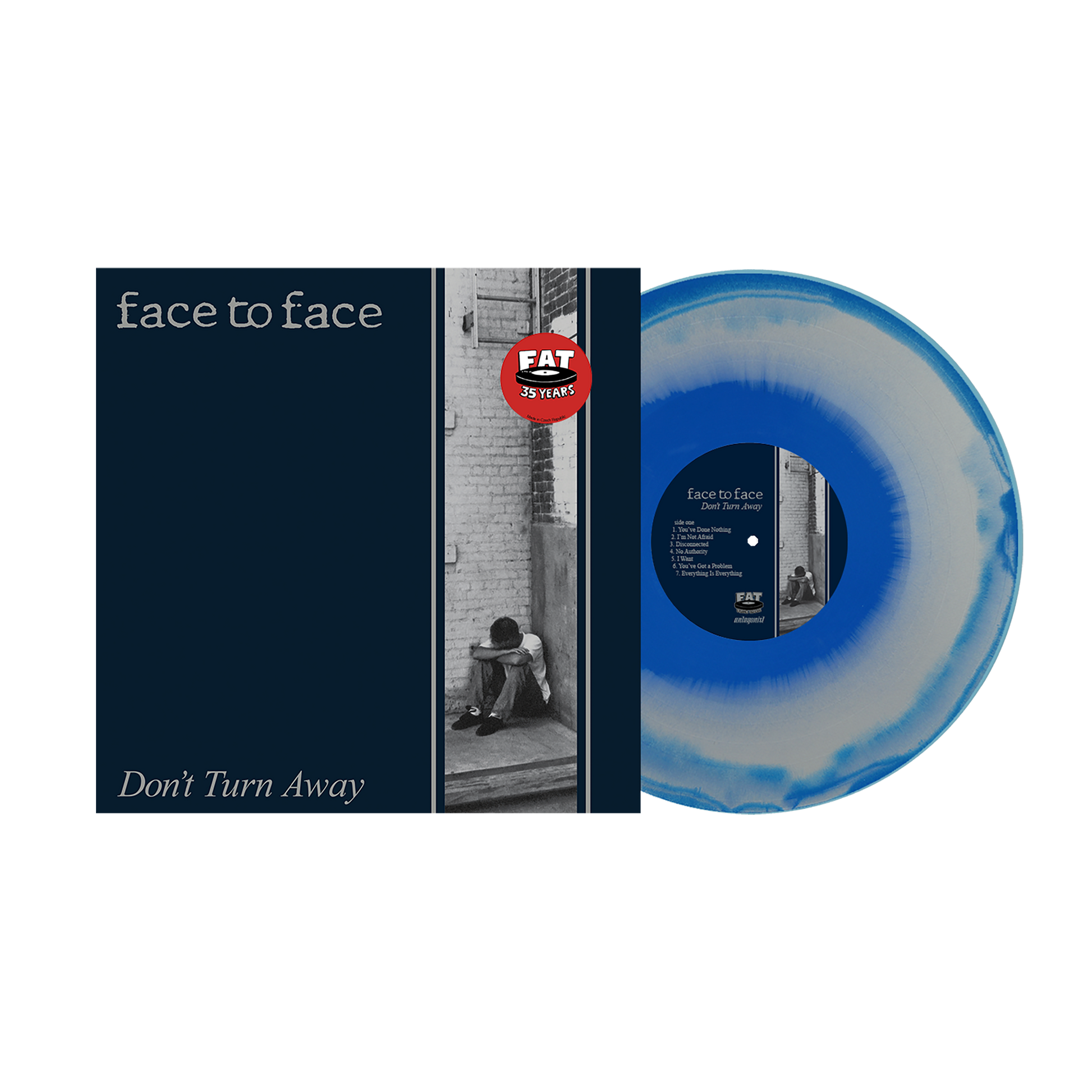 Face To Face (Don't Turn Away) Blue & Silver Swirl Vinyl