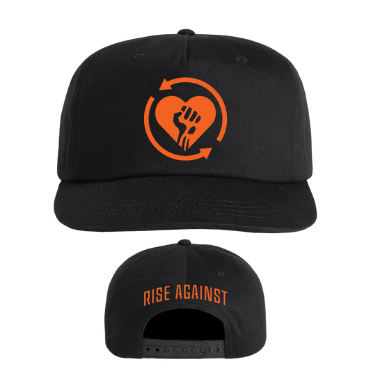 Rise Against (Orange Heart Fist Logo) Snapback Cap